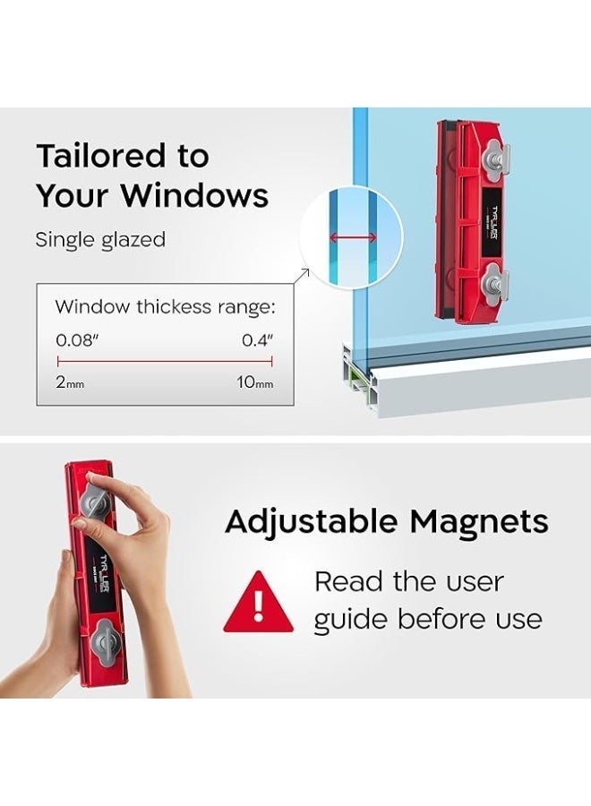 Magnetic Window Cleaner Tool | The Double-Sided Window Cleaner Tool Fits Windows 0.1"-0.4" Thick | Magnet Window Cleaner Magnetic Glass Cleaner - Image 3